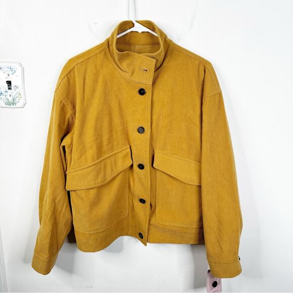 NEW Avec Les Filles Button Front Corduroy Shirt Jacket Shacket Size Large - Picture 6 of 10